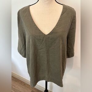 Harlow Olive V-Neck Blouse